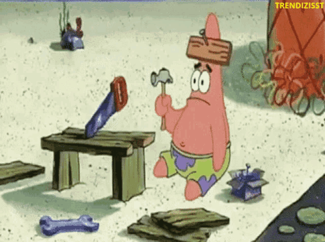 Patrick Star's Confused DIY with Tools - Spongebob